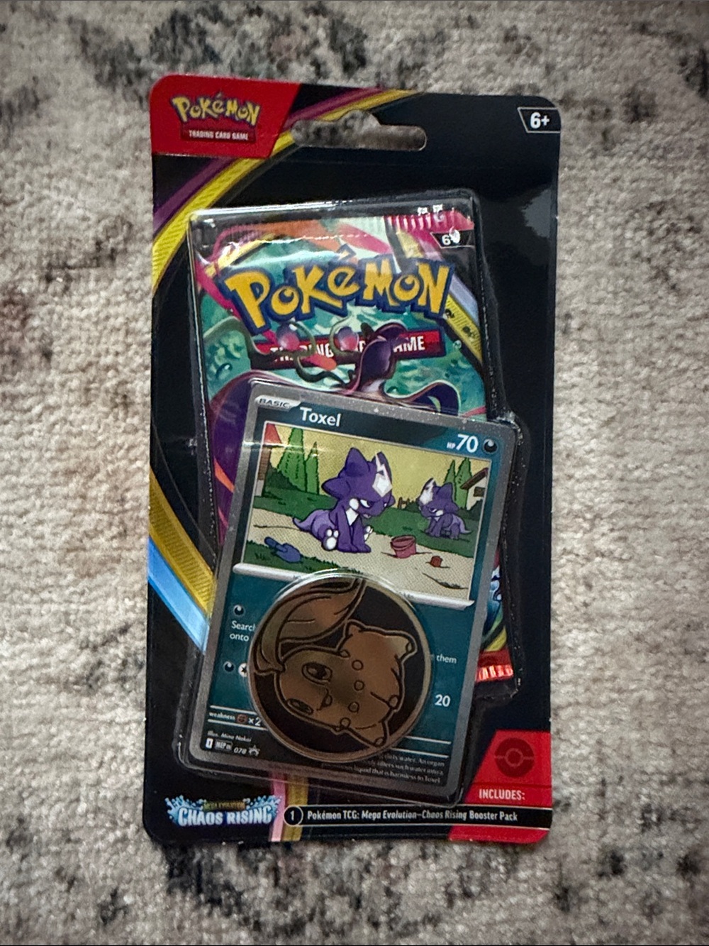 Pokemon Purple Toxel Promo Card and Coin Pack